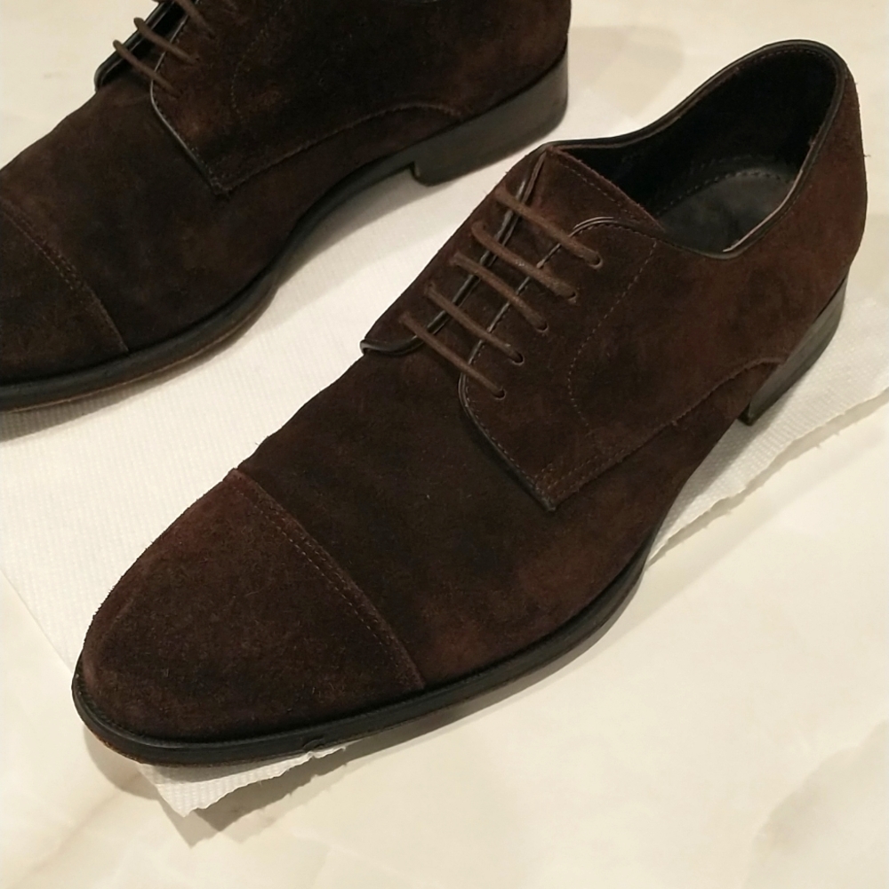Derby shoes brown suede